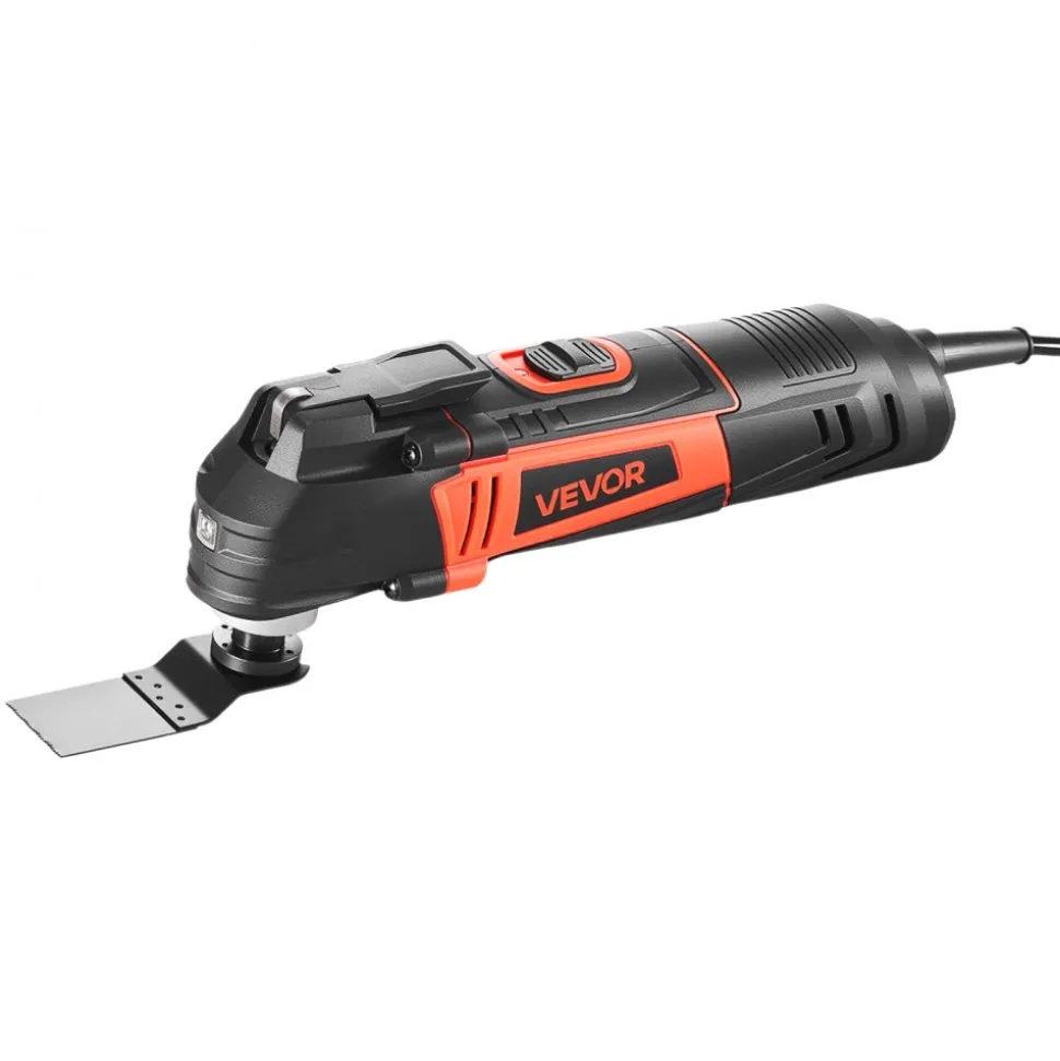 VEVOR Multitool Oscillating Tool, 4Amps Electric Oscillating Multi Tool Corded with 6 Variable Speeds 7000 - 19000 OPM, 3.2° Oscillating Angle, 13PCS Saw Accessories, LED Work Light & Tool Bag
