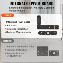 VEVOR Murphy Bed Kit, Queen Size, Vertical Deluxe DIY Wall Bed Mechanical Hardware Kit, Pneumatic Lever Heavy Duty Bed Frame Support, Folding Cabinet Wall Bed Space Saving Design for Guestroom