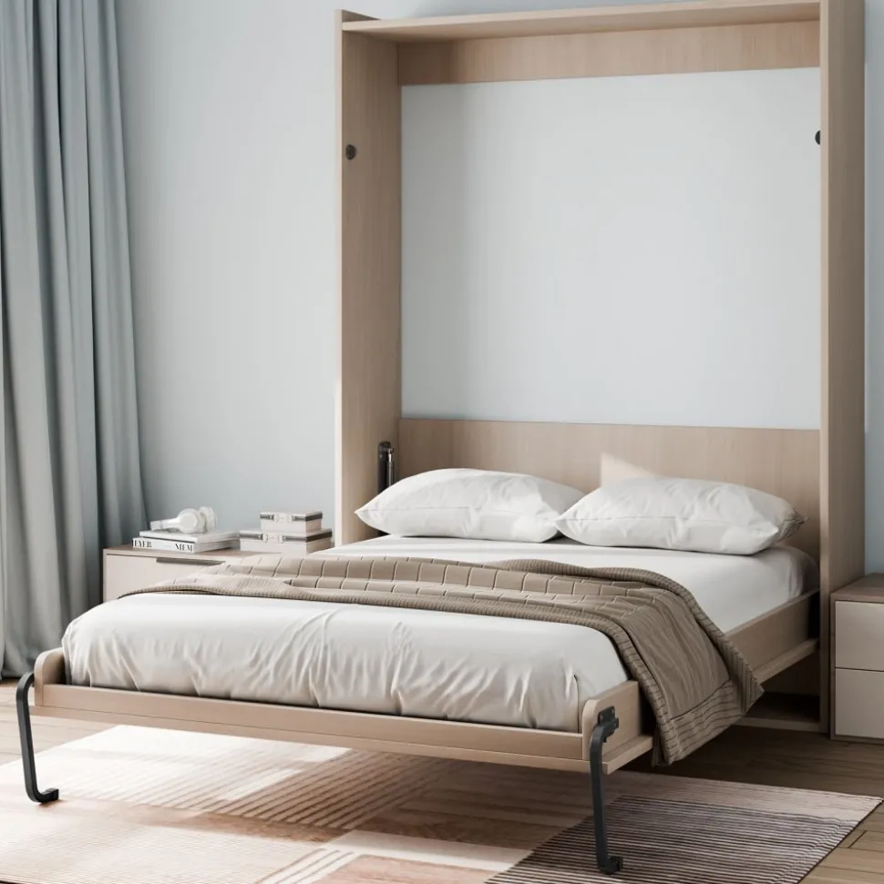 VEVOR Murphy Bed Kit, Twin Size, Vertical Deluxe DIY Wall Bed Mechanical Hardware Kit, Pneumatic Lever Heavy Duty Bed Frame Support, Folding Cabinet Wall Bed Space Saving Design for Guestroom
