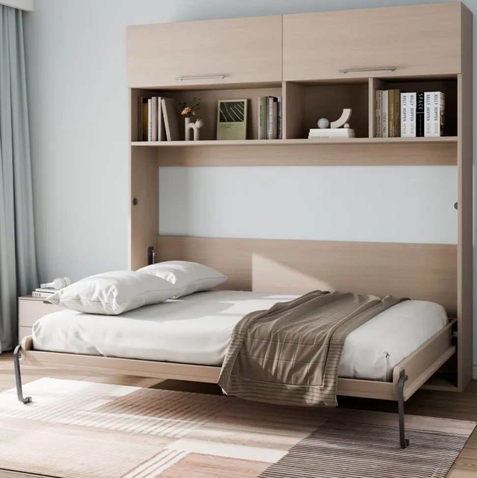 VEVOR Murphy Bed Kit, Twin Size, Deluxe DIY Wall Bed Mechanical Hardware Kit, Pneumatic Lever Heavy Duty Bed Frame Support, Folding Cabinet Wall Bed Space Saving Design for Guestroom, Easy to Build