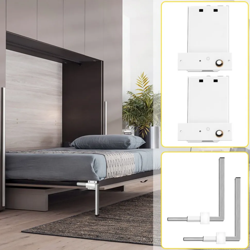 VEVOR Murphy Mounting Wall Springs Mechanism Heavy Duty Support Hardware DIY Kit for Queen Twin Size Bed (Horizontal), White
