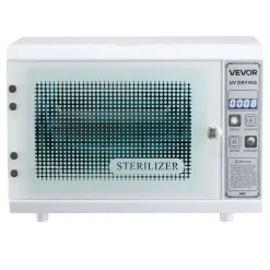 VEVOR Nail Tool Cleaning Machine, 12L Large Capacity, Multi-Functional Tool Cabinet Cleaner Box with Timer Setting, Tempered Glass Door, 185nm Wavelength, for Labs, Home, Nail Salons, Beauty Salons