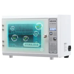 VEVOR Nail Tool Cleaning Machine, 12L Large Capacity, Multi-Functional Tool Cabinet Cleaner Box with Timer Setting, Tempered Glass Door, 185nm Wavelength, for Labs, Home, Nail Salons, Beauty Salons