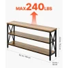 VEVOR Narrow Console Sofa Table, 55.1 inches Behind Couch Table, 3-Tier Long Entryway Table and Skinny Hallway Table, Narrow Sofa Table with Metal Frame, for Entryway, Hallway, Living Room & Bedroom
