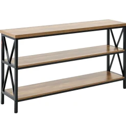 VEVOR Narrow Console Sofa Table, 55.1 inches Behind Couch Table, 3-Tier Long Entryway Table and Skinny Hallway Table, Narrow Sofa Table with Metal Frame, for Entryway, Hallway, Living Room & Bedroom