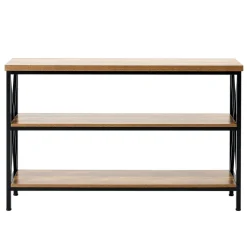 VEVOR Narrow Console Sofa Table, 55.1 inches Behind Couch Table, 3-Tier Long Entryway Table and Skinny Hallway Table, Narrow Sofa Table with Metal Frame, for Entryway, Hallway, Living Room & Bedroom