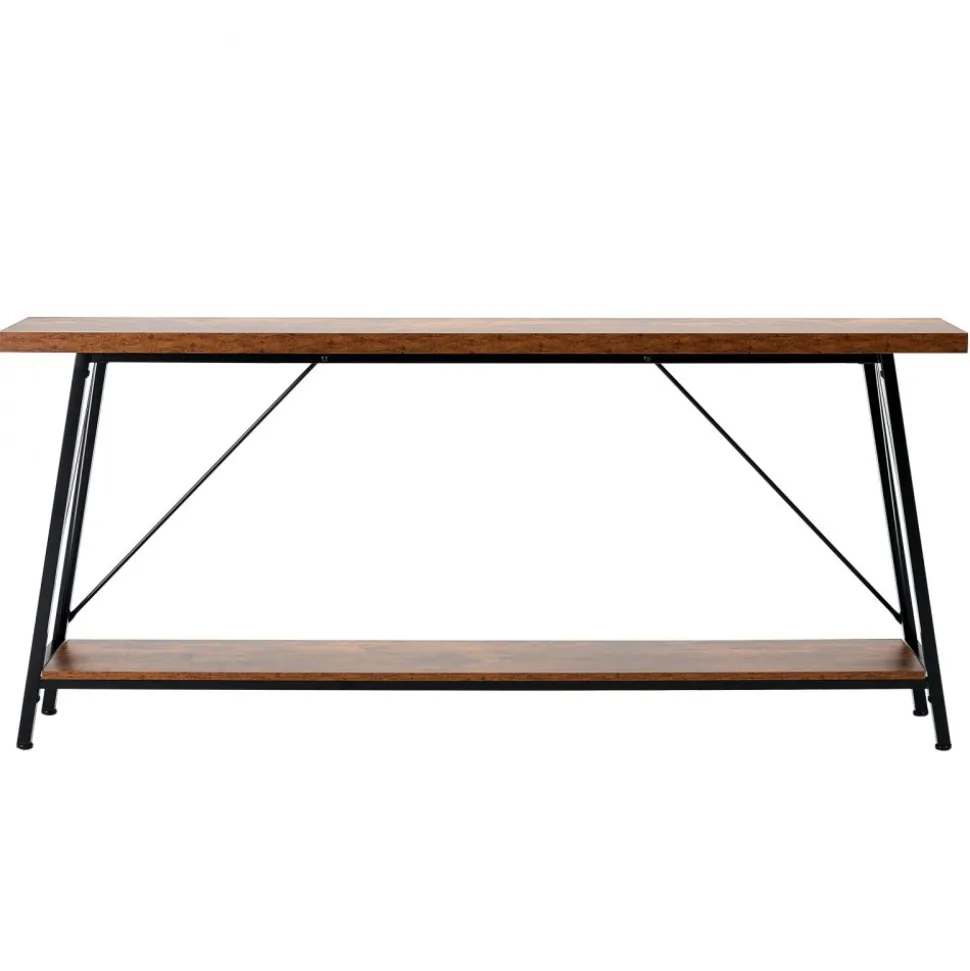 VEVOR Narrow Console Sofa Table, 70.9 inches Behind Couch Table, 2-Tier Long Entryway Table and Skinny Hallway Table, Narrow Sofa Table with Metal Frame, for Entryway, Hallway, Living Room & Bedroom