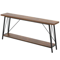 VEVOR Narrow Console Sofa Table, 70.9 inches Behind Couch Table, 2-Tier Long Entryway Table and Skinny Hallway Table, Narrow Sofa Table with Metal Frame, for Entryway, Hallway, Living Room & Bedroom