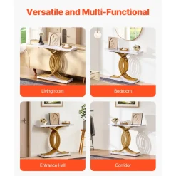 VEVOR Narrow Console Sofa Table, 39.4 inches Behind Couch Table, 1-Tier Long Entryway Table and Skinny Hallway Table, Narrow Sofa Table with Metal Frame, for Entryway, Hallway, Living Room & Bedroom