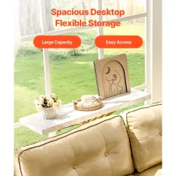 VEVOR Narrow Console Sofa Table, 39.4 inches Behind Couch Table, 1-Tier Long Entryway Table and Skinny Hallway Table, Narrow Sofa Table with Metal Frame, for Entryway, Hallway, Living Room & Bedroom