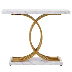 VEVOR Narrow Console Sofa Table, 39.4 inches Behind Couch Table, 1-Tier Long Entryway Table and Skinny Hallway Table, Narrow Sofa Table with Metal Frame, for Entryway, Hallway, Living Room & Bedroom