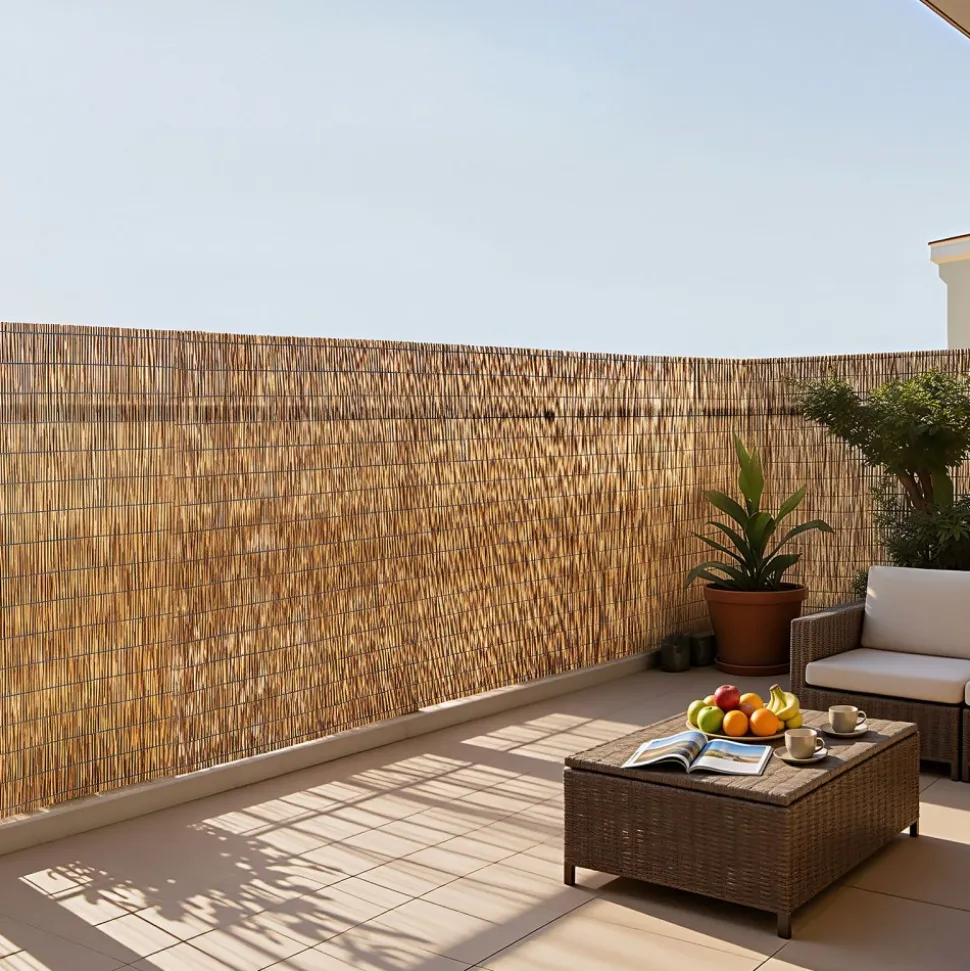 VEVOR Natural Reed Fencing, 4 ft x 16.4 ft, Decorative Natural Reed Fencing Roll, Decorative Fence for Backyard Divider, Privacy Screen Panel Curtain for Balcony Patio Garden Backyard Outdoor, Brown