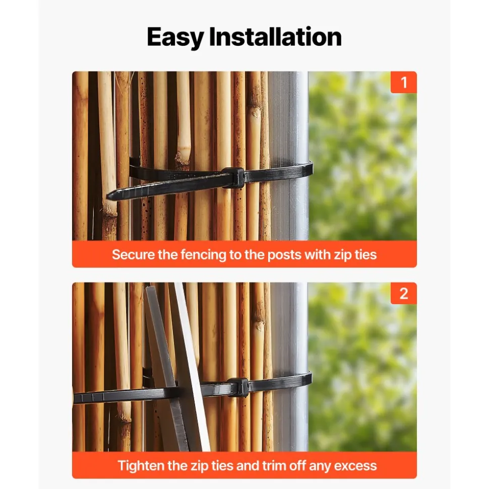 VEVOR Natural Reed Fencing, 4 ft x 16.4 ft, Decorative Natural Reed Fencing Roll, Decorative Fence for Backyard Divider, Privacy Screen Panel Curtain for Balcony Patio Garden Backyard Outdoor, Brown