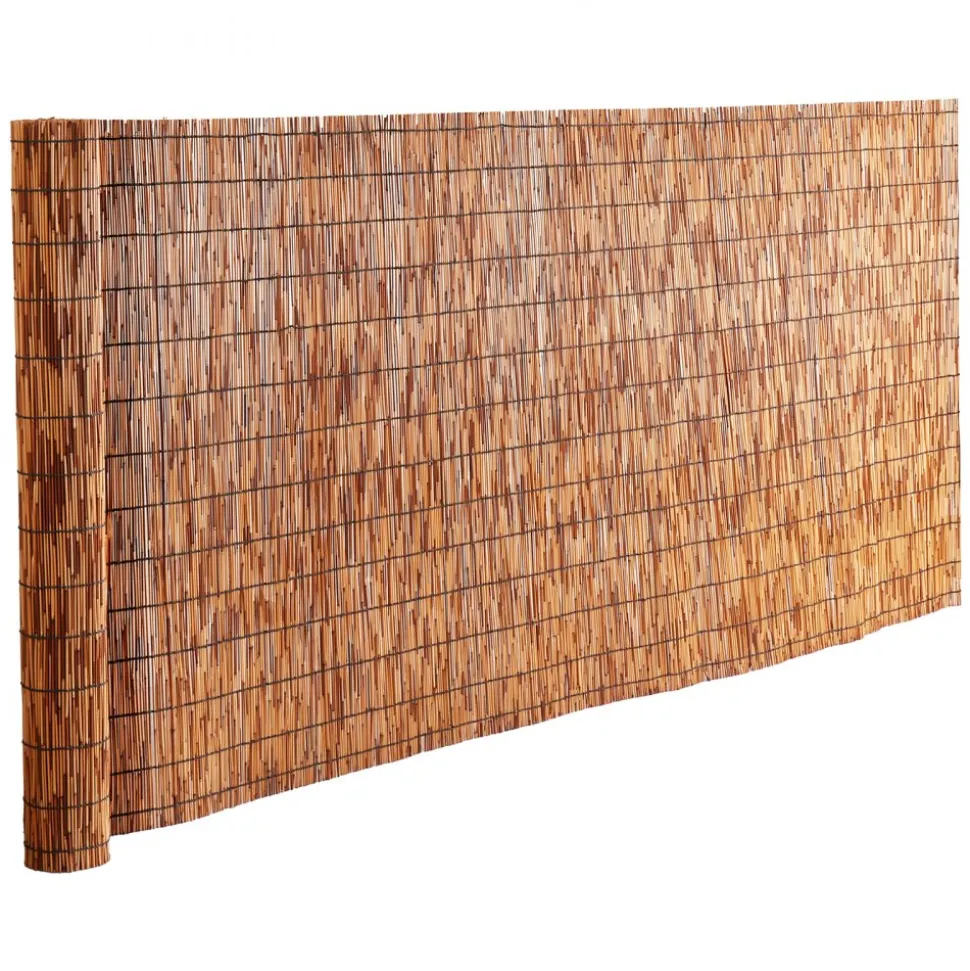 VEVOR Natural Reed Fencing, 5.5 ft x 16.4 ft, Reed Screen Curtain Balcony Reed Fence Roll for Outdoor Backyard Patio, Decorative Fence for Backyard Garden Fencing Divider, Privacy Screen Panel, Brown