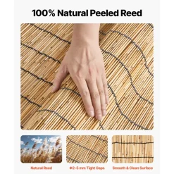 VEVOR Natural Reed Fencing, 4 ft x 16.4 ft, 2 Pack Decorative Natural Reed Fencing Roll, Decorative Fence for Backyard Divider, Privacy Screen Panel Curtain for Balcony Patio Garden Backyard Outdoor