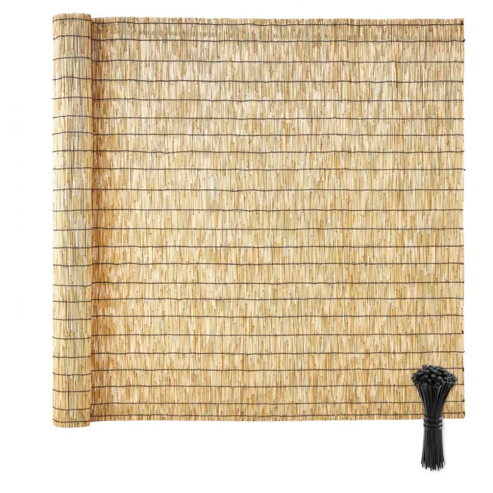 VEVOR Natural Reed Fencing, 5.58 x 16.4 ft, Decorative Natural Reed Fencing Roll, Decorative Fence for Backyard Garden Divider, Privacy Screen Panel Curtain for Balcony Patio Garden Backyard Outdoor