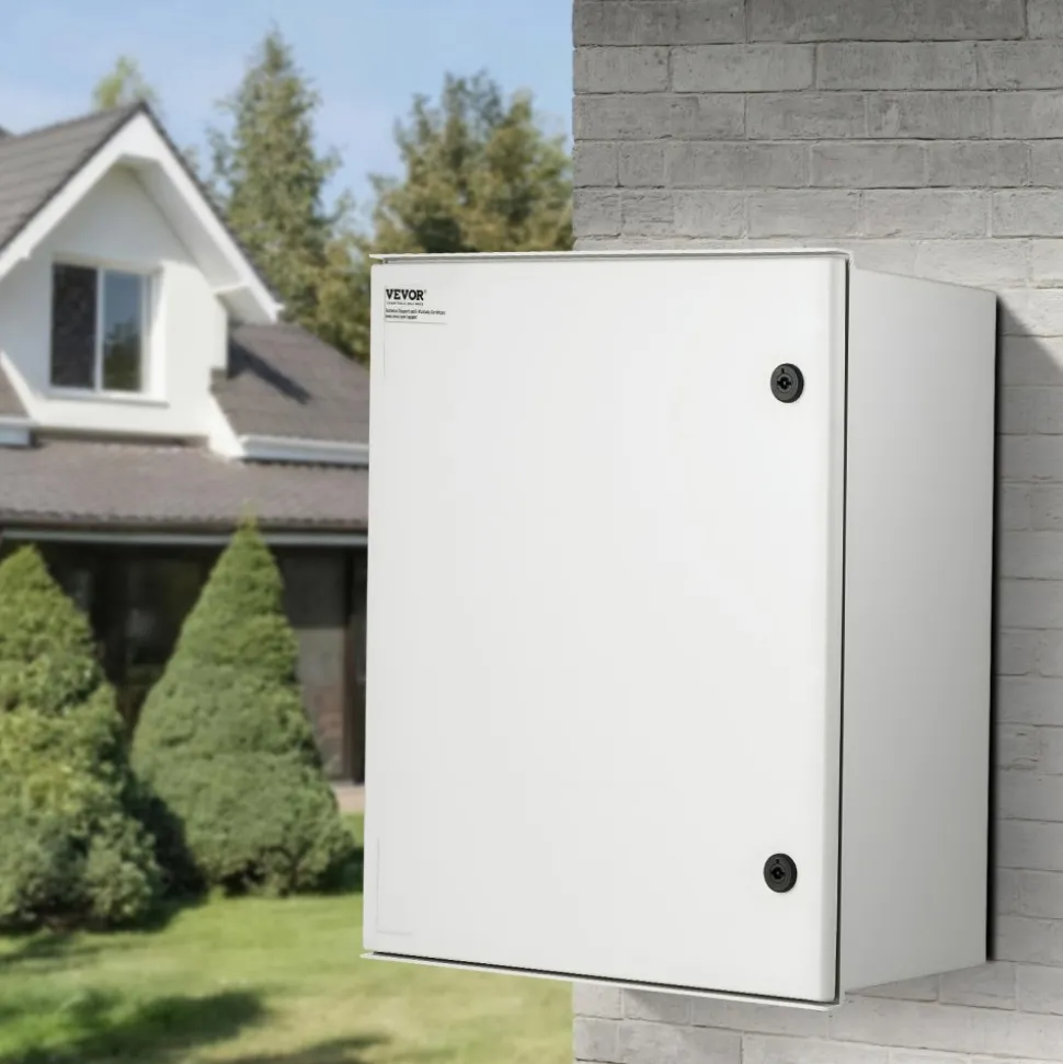 VEVOR NEMA Enclosure, 20 x 16 x 8 inches, NEMA 4X Fiberglass Steel Electrical Box, IP66 Waterproof & Dustproof Hinged Junction Box for Outdoor Indoor Use, with Mounting Plate(50x40x20 cm))