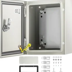 VEVOR NEMA Metal Case, 10 x 8 x 6'' NEMA 4X Metal Electric Enclosure, IP66 Water & Dust Resistant, Suitable for Both Outdoor & Indoor Use, Includes Mounting Plate