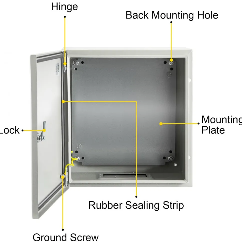 VEVOR NEMA Metal Case, 8x8x6'' NEMA 4X Metal Electric Enclosure, IP66 Water & Dust Resistant, Suitable for Both Outdoor & Indoor Electrical Connections