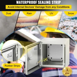 VEVOR NEMA Metal Case, 8x8x6'' NEMA 4X Metal Electric Enclosure, IP66 Water & Dust Resistant, Suitable for Both Outdoor & Indoor Electrical Connections