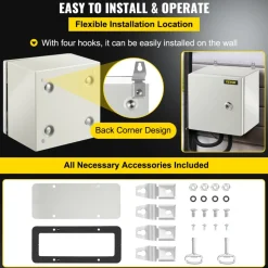 VEVOR NEMA Metal Case, 8x8x6'' NEMA 4X Metal Electric Enclosure, IP66 Water & Dust Resistant, Suitable for Both Outdoor & Indoor Electrical Connections