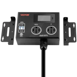VEVOR NEMA Splitter for Dryer and EV, 3-Color LED Indicator, 240V Smart Power Distribution, With NEMA 14-50 Plug, Two NEMA 14-50 Outlets, 3.4 in LCD Screen, Max 40A Dryer EV, Tested to ETL Standard