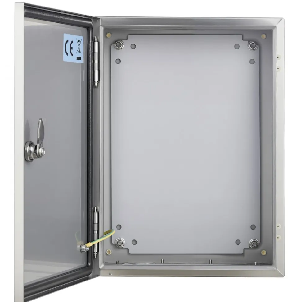 VEVOR NEMA Stainless Steel Enclosure, 16 x 12 x 8'' NEMA 4X Steel Electrical Box, IP66 Waterproof & Dustproof, Outdoor/Indoor Electrical Junction Box, with Mounting Plate