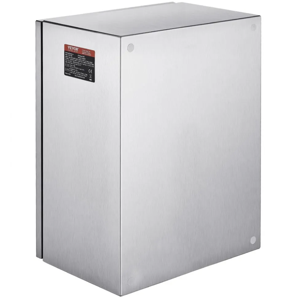VEVOR NEMA Stainless Steel Enclosure, 16 x 12 x 8'' NEMA 4X Steel Electrical Box, IP66 Waterproof & Dustproof, Outdoor/Indoor Electrical Junction Box, with Mounting Plate