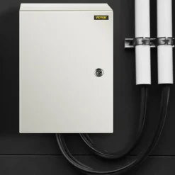 VEVOR NEMA Steel Case, Dimensions 16x12x8 inches, NEMA 4X Steel Electric Enclosure, IP66 Rated for Water and Dust Resistance, Suitable for Both Outdoor and Indoor Use, Includes Mounting Plate