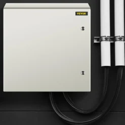 VEVOR NEMA Steel Case, 24x24x8'' NEMA 4X Metal Electric Enclosure, IP66 Water & Dust Resistant, Suitable for Both Outdoor & Indoor Use, Includes Mounting Plate