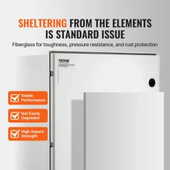 VEVOR NEMA Steel Case, 24x20x9'' NEMA 4X Fiberglass Electric Enclosure, IP66 Water & Dust Resistant, Suitable for Both Outdoor & Indoor Use, Includes Mounting Plate (60x50x23 cm)