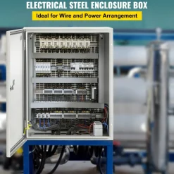 VEVOR NEMA Steel Case, 20x16x6'' NEMA 4X Metal Electric Enclosure, IP66 Water & Dust Resistant, Suitable for Both Outdoor/Indoor Use, Includes Mounting Plate