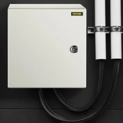 VEVOR NEMA Steel Enclosure, 12 x 12 x 6'' NEMA 4X Steel Electrical Box, IP66 Waterproof & Dustproof, Outdoor/Indoor Electrical Junction Box, with Mounting Plate
