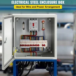 VEVOR NEMA Steel Enclosure, 20 x 20 x 6'' NEMA 4X Steel Electrical Box, IP66 Waterproof & Dustproof, Outdoor/Indoor Electrical Junction Box, with Mounting Plate