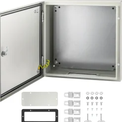VEVOR NEMA Steel Enclosure, 20 x 20 x 6'' NEMA 4X Steel Electrical Box, IP66 Waterproof & Dustproof, Outdoor/Indoor Electrical Junction Box, with Mounting Plate