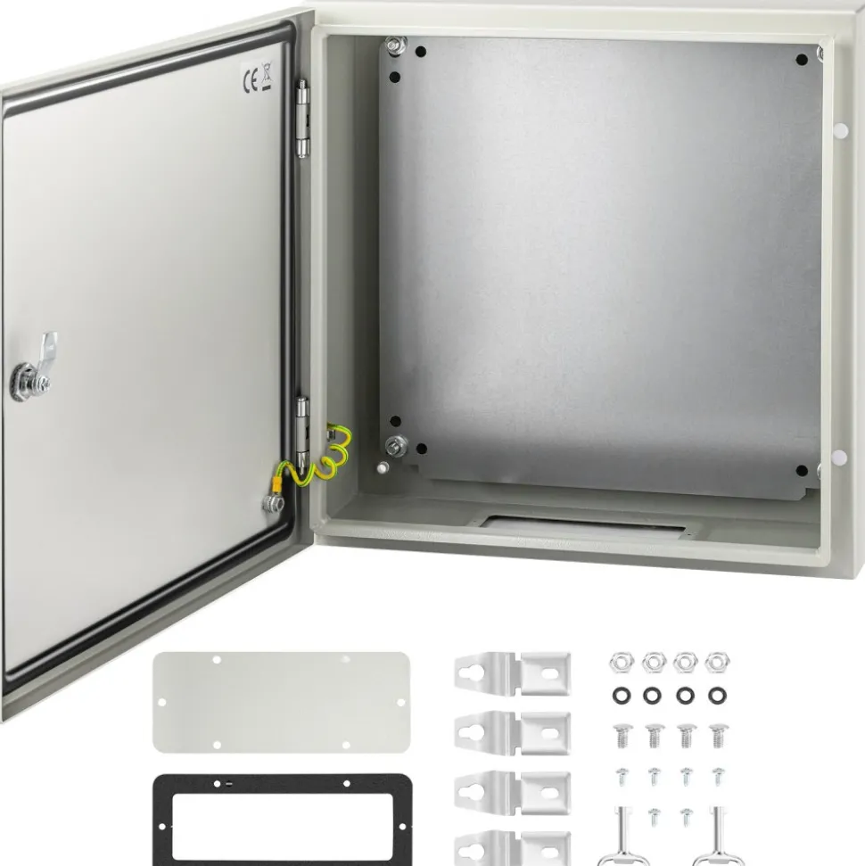 VEVOR NEMA Steel Enclosure, 20 x 20 x 6'' NEMA 4X Steel Electrical Box, IP66 Waterproof & Dustproof, Outdoor/Indoor Electrical Junction Box, with Mounting Plate