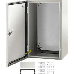 VEVOR NEMA Steel Enclosure, 20 x 12 x 10'' NEMA 4X Steel Electrical Box, IP66 Waterproof & Dustproof, Outdoor/Indoor Electrical Junction Box, with Mounting Plate