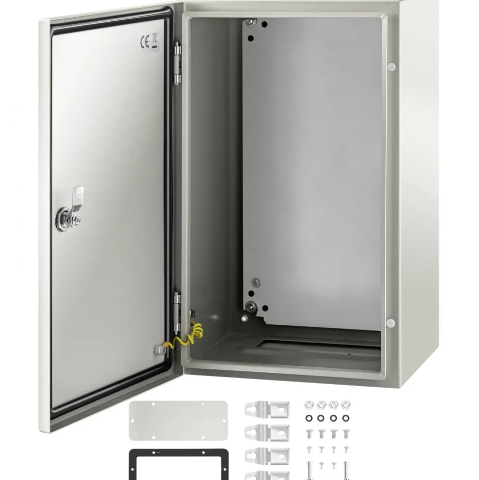 VEVOR NEMA Steel Enclosure, 20 x 12 x 10'' NEMA 4X Steel Electrical Box, IP66 Waterproof & Dustproof, Outdoor/Indoor Electrical Junction Box, with Mounting Plate