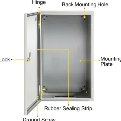 VEVOR NEMA Steel Enclosure, 20 x 12 x 10'' NEMA 4X Steel Electrical Box, IP66 Waterproof & Dustproof, Outdoor/Indoor Electrical Junction Box, with Mounting Plate