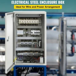 VEVOR NEMA Steel Enclosure, 20 x 12 x 10'' NEMA 4X Steel Electrical Box, IP66 Waterproof & Dustproof, Outdoor/Indoor Electrical Junction Box, with Mounting Plate