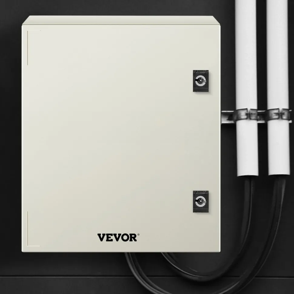 VEVOR NEMA Steel Enclosure, 16 x 12 x 8'' NEMA 4X Fiberglass Electrical Box, IP66 Waterproof & Dustproof, Outdoor/Indoor Electrical Junction Box, with Mounting Plate(40 x 30 x 20 cm)