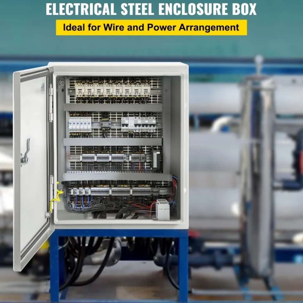 VEVOR NEMA Steel Enclosure, 12 x 10 x 6'' NEMA 4X Steel Electrical Box, IP66 Waterproof & Dustproof, Outdoor/Indoor Electrical Junction Box, with Mounting Plate