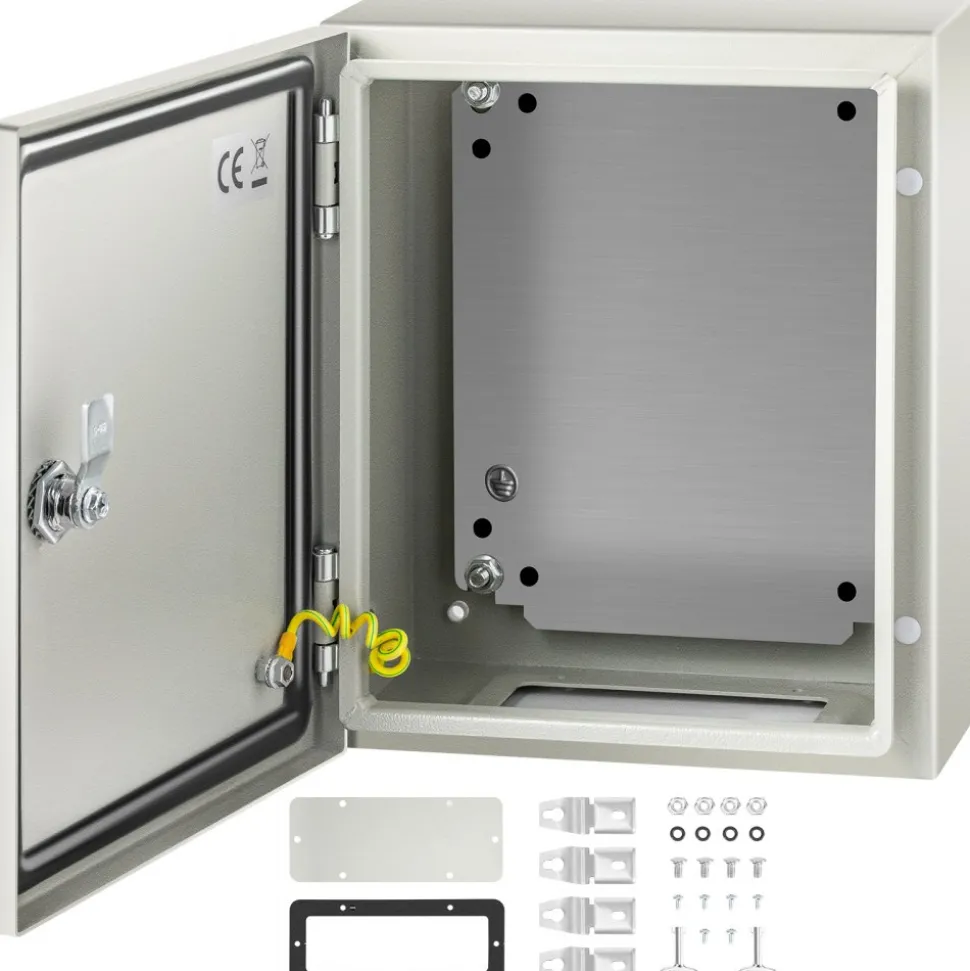 VEVOR NEMA Steel Enclosure, 12 x 10 x 6'' NEMA 4X Steel Electrical Box, IP66 Waterproof & Dustproof, Outdoor/Indoor Electrical Junction Box, with Mounting Plate