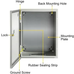VEVOR NEMA Steel Enclosure, 12 x 10 x 6'' NEMA 4X Steel Electrical Box, IP66 Waterproof & Dustproof, Outdoor/Indoor Electrical Junction Box, with Mounting Plate