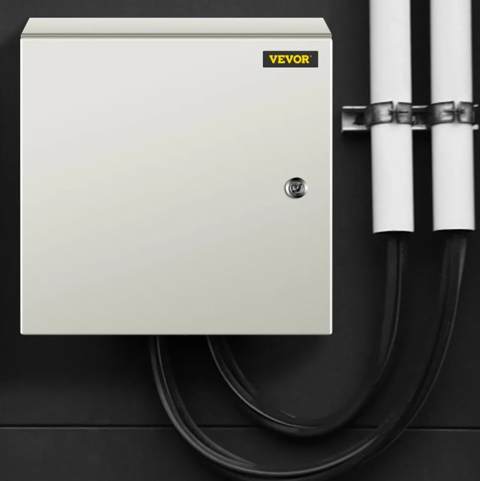 VEVOR NEMA Steel Enclosure, 16 x 16 x 8'' NEMA 4X Steel Electrical Box, IP66 Waterproof & Dustproof, Outdoor/Indoor Electrical Junction Box, with Mounting Plate