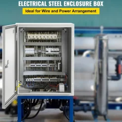 VEVOR NEMA Steel Enclosure, 20 x 16 x 10'' NEMA 4X Steel Electrical Box, IP66 Waterproof & Dustproof, Outdoor/Indoor Electrical Junction Box, with Mounting Plate
