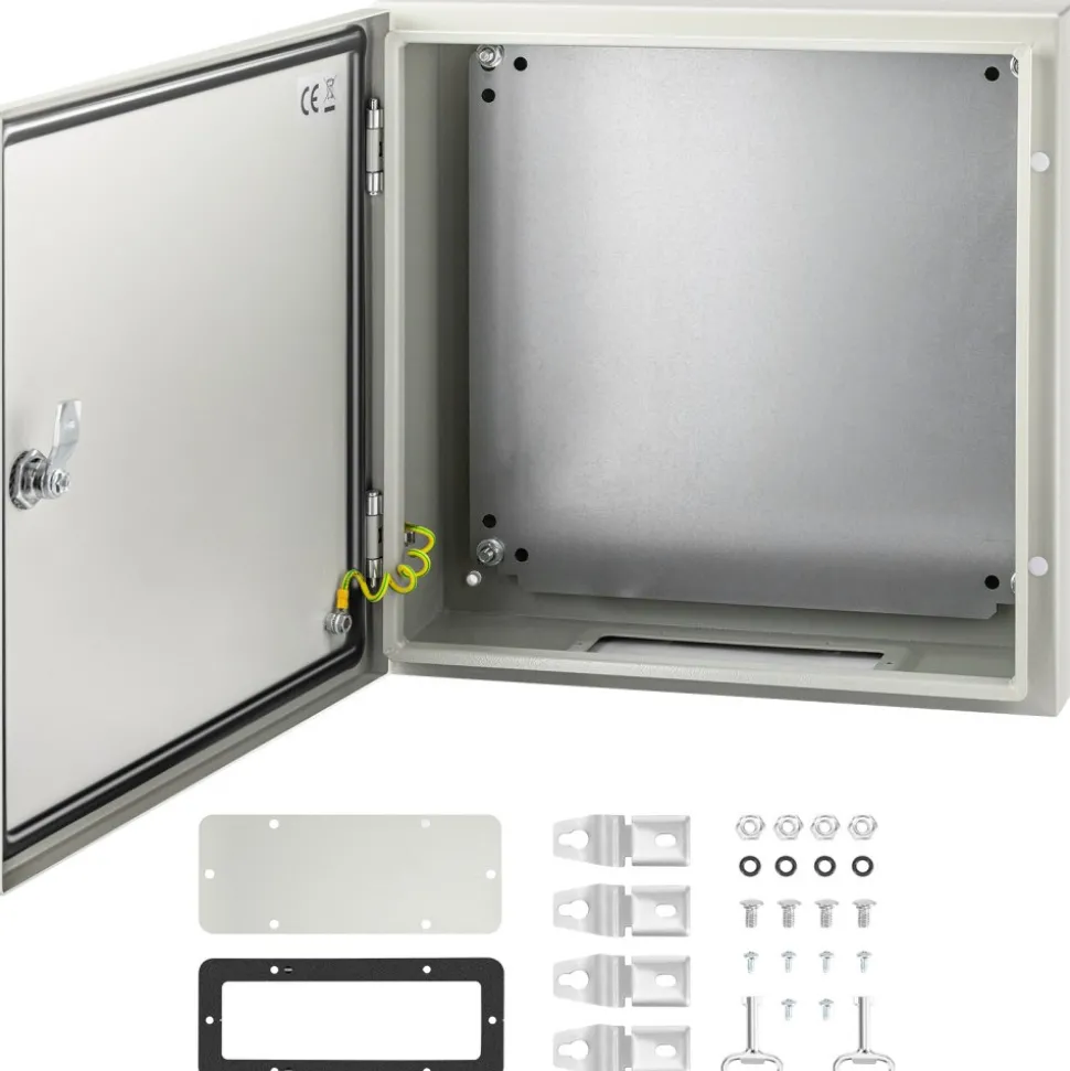 VEVOR NEMA Steel Enclosure, 16 x 16 x 6'' NEMA 4X Steel Electrical Box, IP66 Waterproof & Dustproof, Outdoor/Indoor Electrical Junction Box, with Mounting Plate