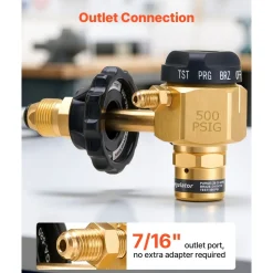 VEVOR Nitrogen Purging Regulator, Nitrogen Purge Control Valve with 500PSI Test Pressure, 4-Position Flow Control (TST/PRG/BRZ/OFF) for Brazing, Pipeline Purging, Leak Checking & Pressure Testing