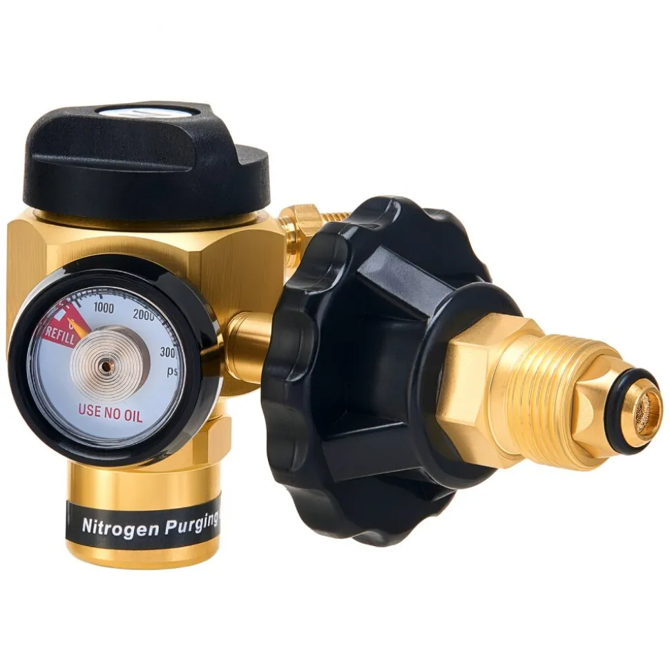 VEVOR Nitrogen Purging Regulator, Nitrogen Purge Control Valve with 500PSI Test Pressure, 4-Position Flow Control (TST/PRG/BRZ/OFF) for Brazing, Pipeline Purging, Leak Checking & Pressure Testing