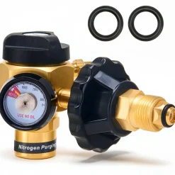 VEVOR Nitrogen Purging Regulator, Nitrogen Purge Control Valve with 500PSI Test Pressure, 4-Position Flow Control (TST/PRG/BRZ/OFF) for Brazing, Pipeline Purging, Leak Checking & Pressure Testing